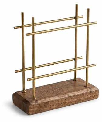 Produktbild von Serviettenhalter Standing Figure gold - Moderne Stäbe gold für alle Serviettengrößen, aus Holz, 15x17,5cm Ambiente Serviettenhalter