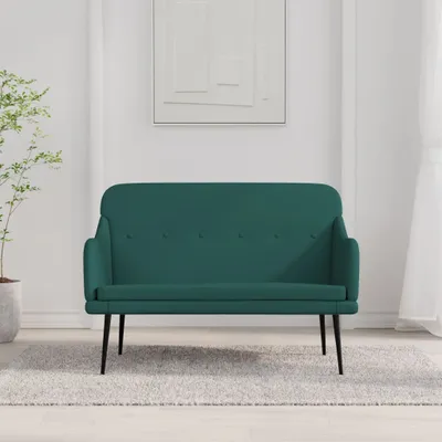 Zdjęcie produktu dla The Living Store Ławka ciemnozielona 110x76x80 cm tkanina