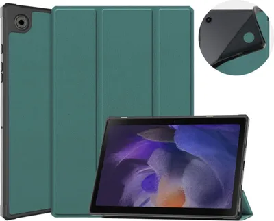 Produktbild von König Design Tablet-Hülle kompatibel mit Samsung Galaxy Tab A8 2021 SM-X205 Kunstleder Smart Cover Case Etui Dunkelgrün
