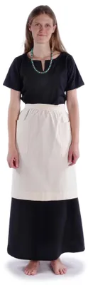Produktbild von Damen Schürze Mittellang mit 2 Taschen - 100% Baumwolle in Beige