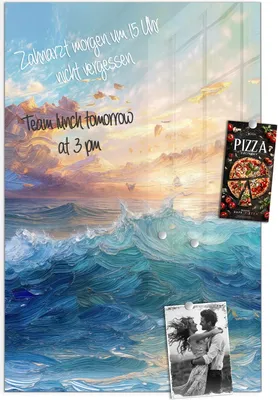 Produktbild von Magnettafel 40x60cm Pinnwand Whiteboard beschreibbar - Wellen und Himmel
