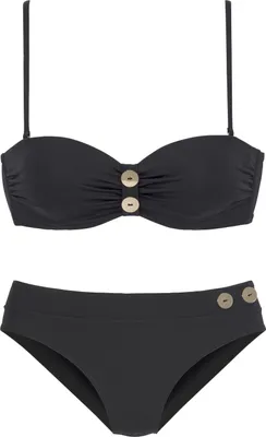 Produktbild von VIVANCE Bügel-Bandeau-Bikini schwarz Größe 34 Cup C