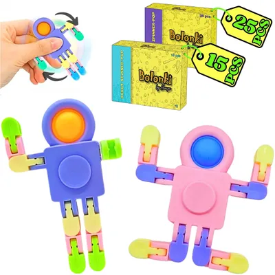 Immagine prodotto di Bolonki Pop it Spinner, confezione da 25 pezzi, idea regalo per bambini di 3, 4, 5, 6 e 7 anni