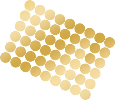 Zdjęcie produktu dla 108 sztuk naklejek w kropki w czystym kolorze Okrągłe naklejki z PVC o szerokim zastosowaniu do biura Sypialnia Kuchnia 11,2x16,1 cala Złoto (1,5 x 1,5 cala)