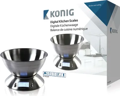 Produktbild von König Digitale Küchenwaage mit Edelstahlschüssel HC-KS32N