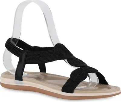 Produktbild von VAN HILL Damen Riemchensandalen Sandalen Sommer Freizeit Schuhe 841056, Farbe: Schwarz, Größe: 38