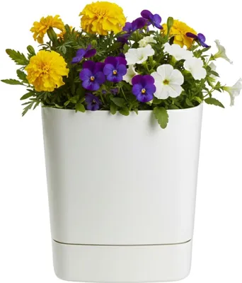 Immagine prodotto di HowHomely | Vaso per piante - Vaso da fiori con sottovaso - color crema - 25x25 cm - realizzato in materiale riciclato - Coprivaso - Facile da pulire