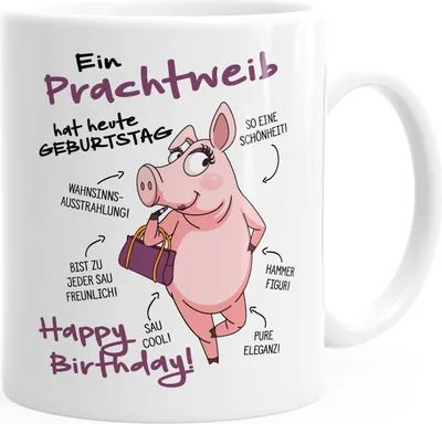Produktbild von Kaffee-Tasse Prachtweib Geburtstag Geschenk lustig MoonWorks® weiß unisize