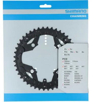 Image de Plateaux Shimano ACERA FC-T3010 44 dents pour KSR 104 mm noir acier