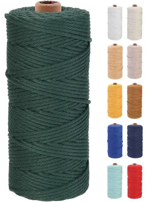 Makramee-Kordel 3 mm x 100 m, Baumwolle, tiefgrün