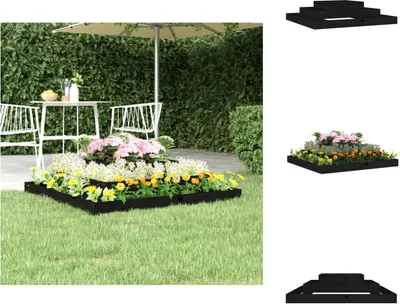 Produktbild von vidaXL Pflanzkübel Schwarz 110x110x27 cm Massivholz Kiefer -  Blumentöpfe & Pflanzgefäße