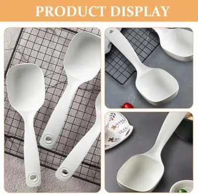 Productafbeelding van 3 grote soeplepels van PP-kunststof met een lange steel, geschikt voor het koken en serveren in de keuken en op buffetten