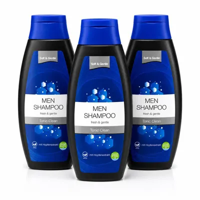 Produktbild von 3x500 ml Soft & Gentle Men Shampoo mit Hopfenextrakt