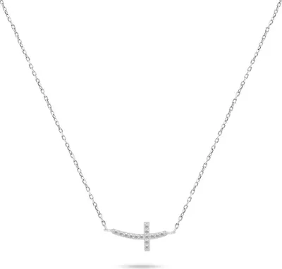 Immagine prodotto di Collana in argento Croce con zirconi NCL57W