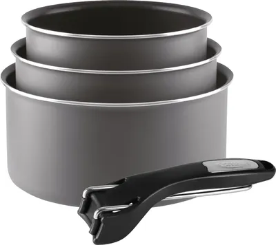 Produktbild von Set von 3 Pfannen mit Antihaftbeschichtung aus Aluminium rund Sitramulti taupe mit Griff 16/18/20 cm