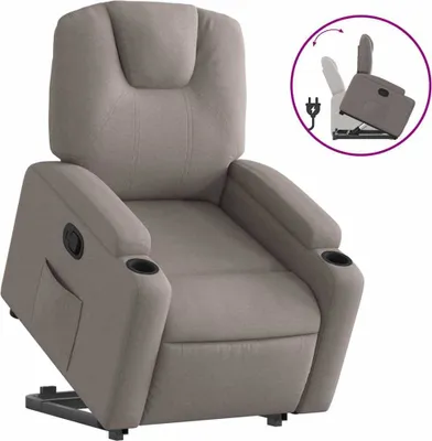Produktbild von vidaXL Relaxsessel mit Aufstehhilfe Taupe Stoff