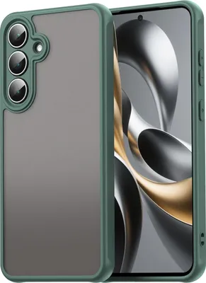 Produktbild von Matte Hülle für Samsung Galaxy S25 FE Stoßfest Matt Back Cover in Grün