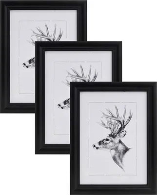 Produktbild von WOLTU 3er-Set Bilderrahmen Artos Stil Holz Rahmen Fotogalerie Glasscheibe, Schwarz 20x30 cm