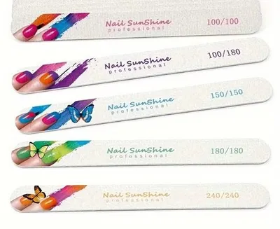 Produktbild von GKA 5 Stück professionelles Feilenset Nagelfeilen Nagelfeile mit Fingernagel Motiv 5 Körnungen 100/100, 100/180, 150/150, 180/180, 240/240