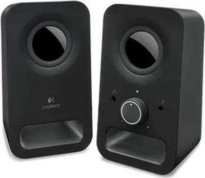 Produktbild von Logitech Z150 PC-Lautsprecher, Stereo Sound, 2 Lautsprecher, 6 Watt Spitzenleistung, 3,5 mm Eingang, Regler am rechten Lautsprecher, Kopfhörerbuchse, PC/TV/Handy/Tablet - Schwarz