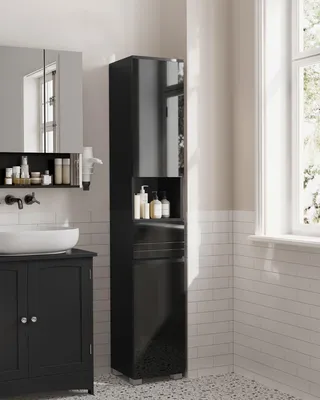 Produktbild von VASAGLE Badezimmerschrank, Badschrank, Badezimmermöbel mit einer Schublade/2 Schubladen, verstellbare Ablagen, offenes Fach
