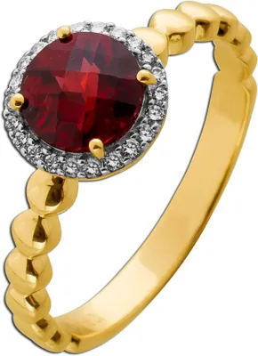 Produktbild von Granat Ring Gold 333 8K nat. Granat Edelstein 1.5ct Natur Diamanten 0.15ct 19