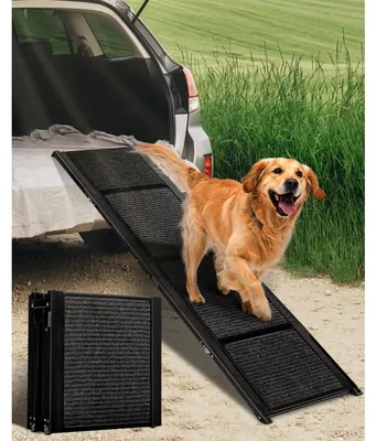 Immagine prodotto di Rampa per auto pieghevole, 180 cm, antiscivolo, in lega di alluminio, portata massima 113 kg