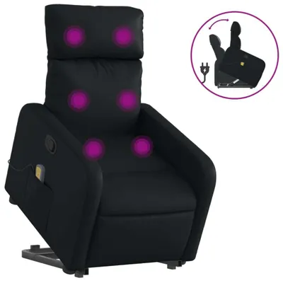 Produktbild von Massagesessel mit Aufstehhilfe Schwarz Kunstleder