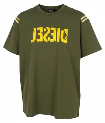 Produktbild von Diesel T-just-rib Herren T-shirtkhakigrüne Baumwolle mit Rundhalsausschnitt und kurzen Ärmeln