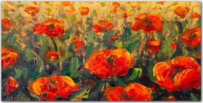 Produktbild von Coloray - Bild aus Glas - 120x60 cm - wohnzimmer glasblock mit bild wanddekoration gehärtetes Glas Dekoration Küche - Blumen Pflanzen Mohn