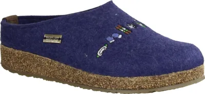 Produktbild von Haflinger Grizzly Pistenglück 741048-72 Damen-Hausschuhe, Schurwolle, Blau - Haus - hüttenschuhe Damen Hausschuhe, Blau