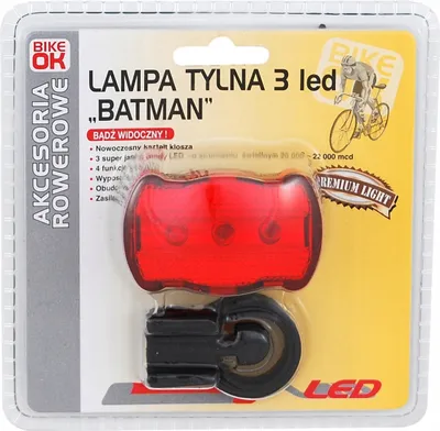 Zdjęcie produktu dla Lampka rowerowa na tylne siodełko Batman 5 LED