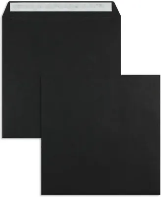 Produktbild von Briefumschläge 160x160mm 120g/qm haftklebend VE=100 Stück schwarz