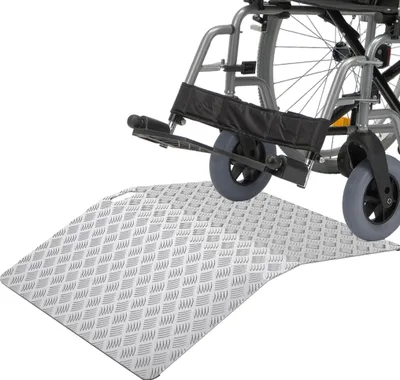 Obrázek produktu pro JOIEYOU Rampa pro invalidní vozík Dveřní prahová rampa z hliníku Rampa Dveřní prahová rampa pro invalidní vozík Nosnost 270 kg Rampa Dveřní prahová rampa, výška 10 cm Šířka 60 cm