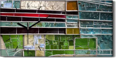 Produktbild von Wohnzimmer-Bild Leinwand Uhr Geräuschlos 60x30 Malerei Abstrakte Kunst - schwarze Hände