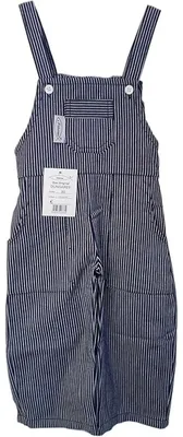 Produktbild von Lange Fischer Latzhose für Kinder mit blauen Streifen Maritim Größe 80