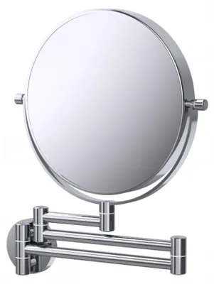 Produktbild von DEUSENFELD KW1023C - Doppel Wand Kosmetikspiegel, 10x Vergrößerung + Normalspiegel, 3-Armig, Ø20cm, 360° vertikal und horizontal schwenkbar, verchromt