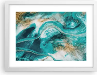Produktbild von Gerahmtes Poster - Weißer Rahmen - Wasser Meer Ozean - 40x30 cm - Wand Bild - Wanddeko - Wandbilder - Kunstposter - Wandposter - Bilderrahmen - Bilder - Kunstdruck - Wanddekoration - P2WAA40x30-5108