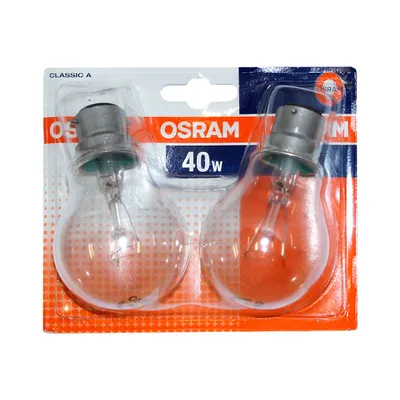 Produktbild von 2 x Osram Glühbirne 40W B22d klar Glühlampe 40 Watt warmweiß dimmbar