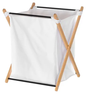 Obrázek produktu pro Koš na prádlo, bamnbusový rám, bílý