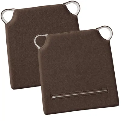 Produktbild von Sitzkissen Stuhlkissen Indoor & Outdoor 2er Set 40x40 cm - Braun - etérea Ella Stuhl Kissen Auflage