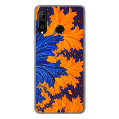 Produktbild von MuchoWow® Handyhülle Schutzhülle Hülle für Huawei P30 Lite Blätter - Kunst - Psychedelisch Silikon Softcase Handy Hülle - Handyhülle