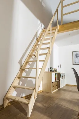 Produktbild von Raumspartreppe Jano - Holzart: Kiefer, Höhe: 290 cm, Stufenbreite: 60 cm