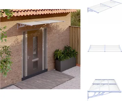 Obrázek produktu pro vidaXL Dveřní stříška šedá a transparentní 199x90 cm polykarbonát - Markýzy