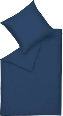 Produktbild von Schöner Wohnen Satin-Bettwäsche-Garnitur Pure Farbe navy Größe 200x200cm