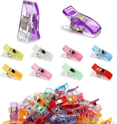 Obrázok produktu pre Šijacie sponky, 100 ks, farebné, na šitie, quiltovanie a DIY