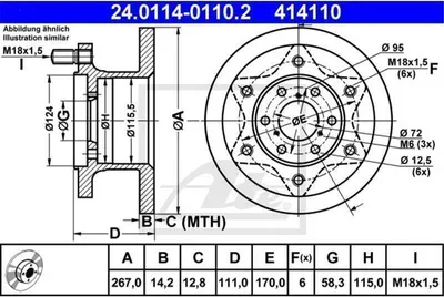 Produktbild von ATE Bremsscheiben (2 Stück)  24.0114-0110.2
