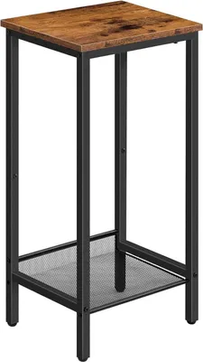 Produktbild von HOOBRO Beistelltisch Hoch mit Verstellbarer Netzablage Industrie-Design 38 x 28 x 73,5 cm