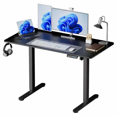 Obrázek produktu pro Elektrický výškově nastavitelný stůl s pracovní deskou s povrchem imitujícím dřevo, s funkcí paměti