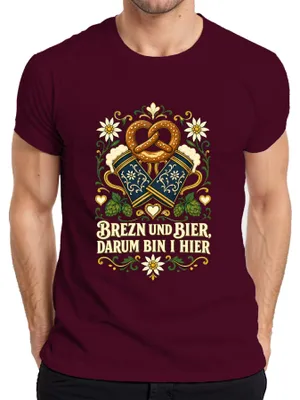 Obrázok produktu pre , bavorské tradície, pivo, kožené nohavice. Pánske tričko, bordó, veľkosť 3XL